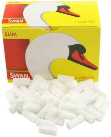 Swan Slimline Filter Tips-10 box-1650 Tips, 4 x 4 x 2 cm, Yellow