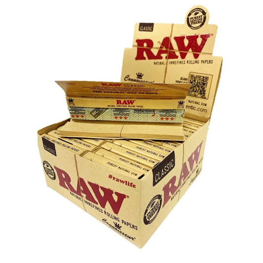 Raw Classic Connoisseur Kingsize Slim + Tips -  (Pack of 24)