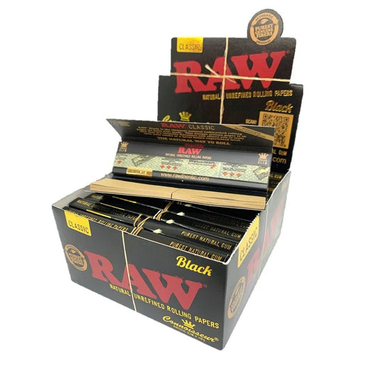 Raw Classic Natural Rolling Papers - Connoisseur King Size Slim + Tips  - (Pack Of 24)