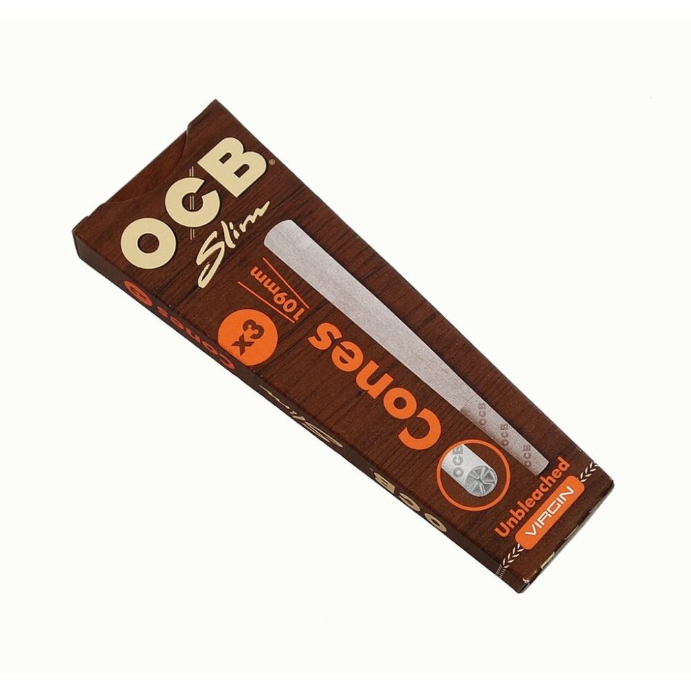 OCB Virgin Slim Cones Unbleached, 109 mm, 20 packages (60 cones) per box - Image 2